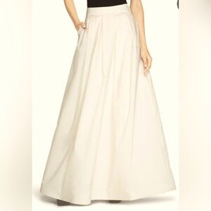White House Black Market Pleated Taffeta Ball Skirt 14 New Crema Creme